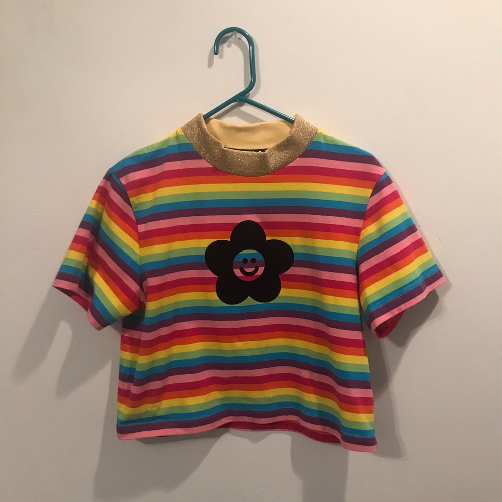 Lazy oaf flower power rainbow tee